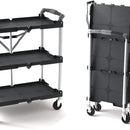 Folding Collapsible Service Cart Regular, 150lb. Capacity, Black