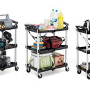 Folding Collapsible Service Cart Regular, 150lb. Capacity, Black