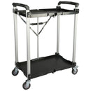 2 Shelfs Folding Collapsible Service Cart XL, 200lb. Capacity